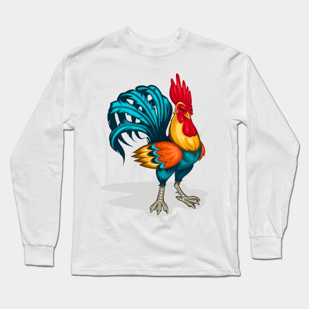 Male's Rooster Long Sleeve T-Shirt by AnimalAddict